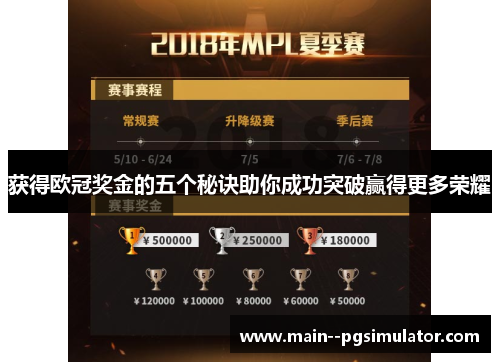 获得欧冠奖金的五个秘诀助你成功突破赢得更多荣耀 获得欧冠奖金的五个秘诀助你成功突破赢得更多荣耀